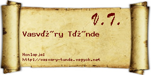Vasváry Tünde névjegykártya