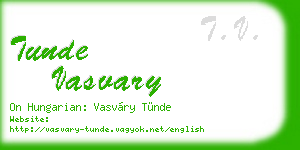 tunde vasvary business card